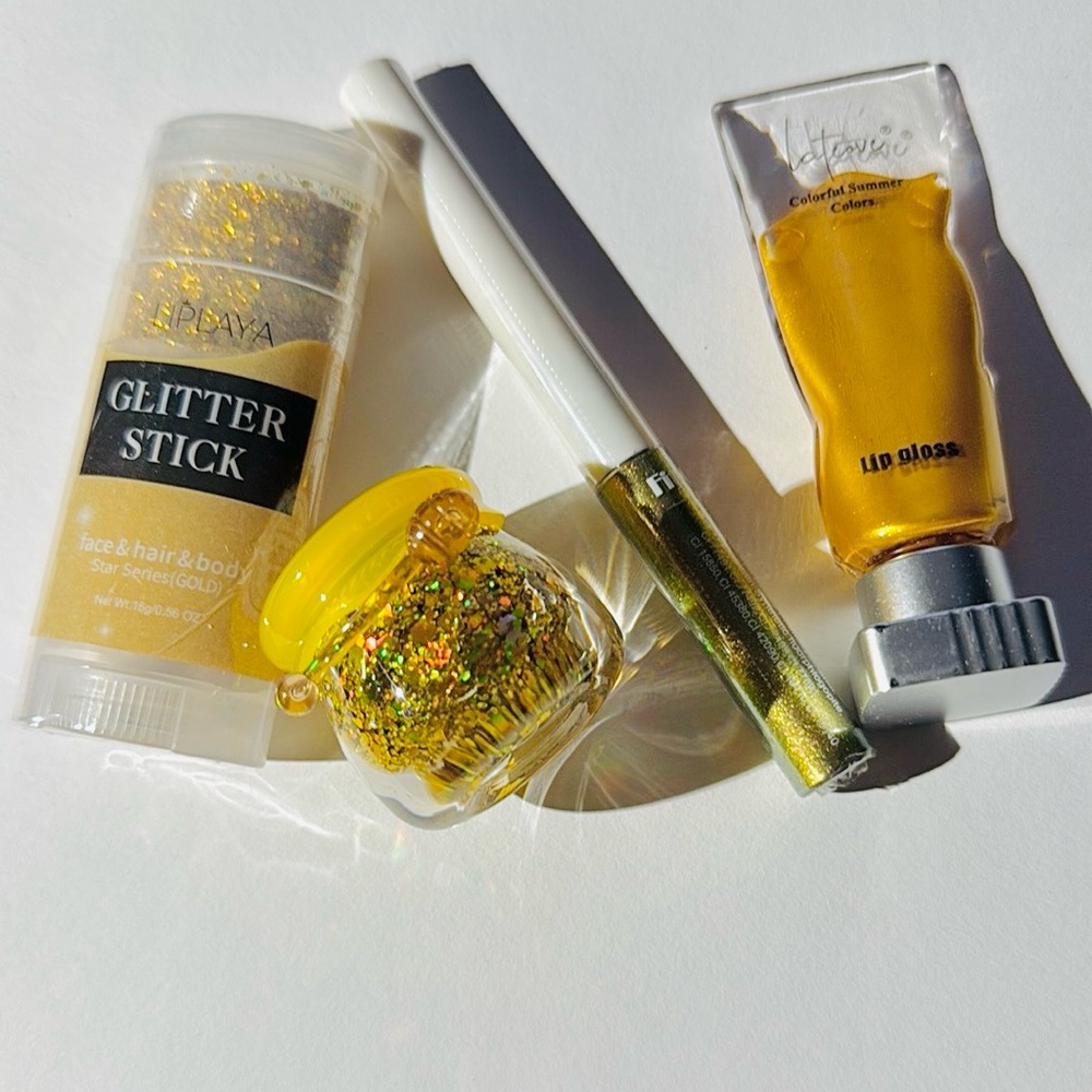 Gold Glitter/shimmer Makeup Set